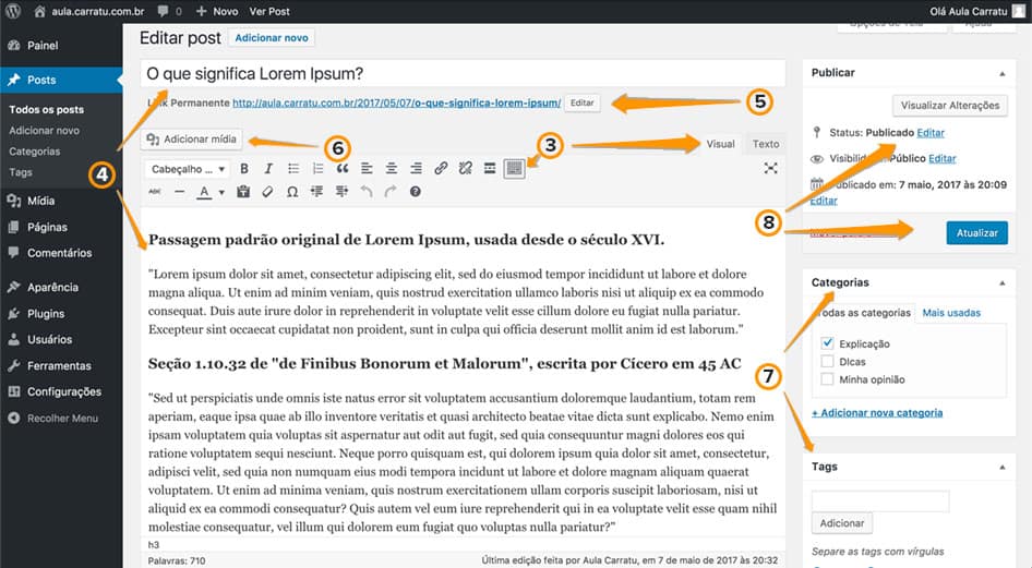 usando o wordpress