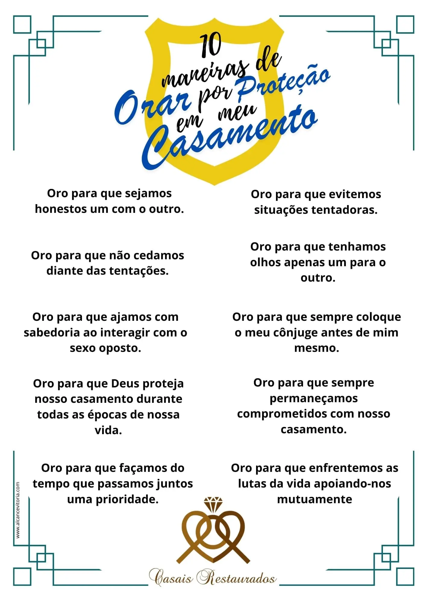 10 maneiras de orar por proteção em seu casamento